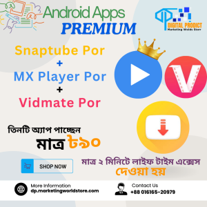 Snaptube Por + MX Player Por + Vidmate Por (Premium Unlocked)